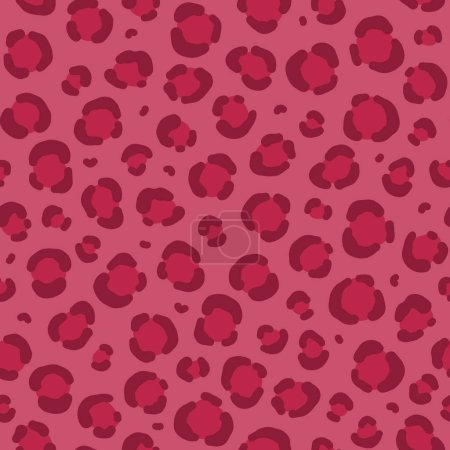 Photo for Vector seamless pattern in color of the year 2023 viva magenta with animal leopard skin - Royalty Free Image