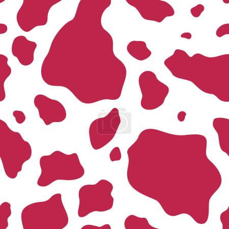Photo for Vector seamless pattern in color of the year 2023 viva magenta with cow animal skin - Royalty Free Image