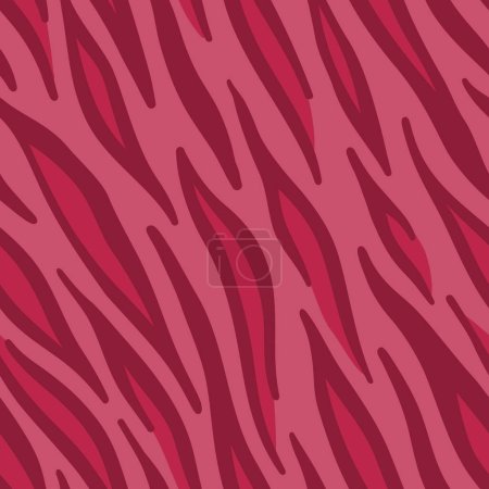 Photo for Vector seamless pattern in color of the year 2023 viva magenta with animal tiger skin - Royalty Free Image