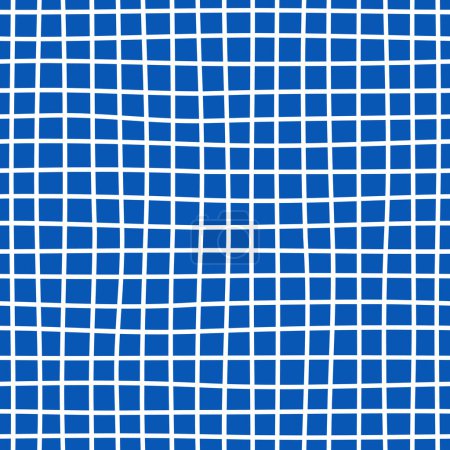 Photo for Vector kawaii checkered blue monochrome seamless pattern. Imitation blue pool mosaic - Royalty Free Image