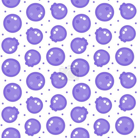 Photo for Cute vector seamless pattern with blueberries on a white background - Royalty Free Image