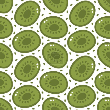 Photo for Cute vector seamless pattern with kiwi on a white background - Royalty Free Image