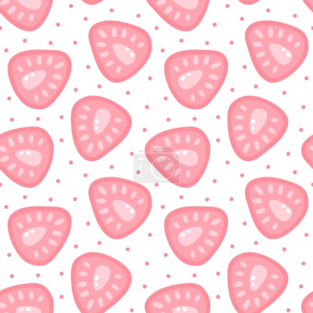 Photo for Cute vector seamless pattern with strawberry on a white background - Royalty Free Image