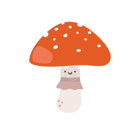 Photo for Cute fly agaric mushroom vector character. Illustration isolated on white background - Royalty Free Image