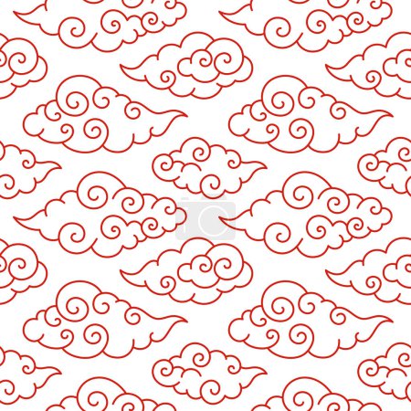 Photo for Vector seamless pattern with clouds in Chinese style - Royalty Free Image
