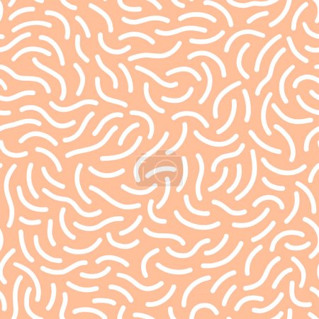 Photo for Vector seamless wavy blue monochrome pattern. Abstract linear waves on the water. Trendy color of 2024 Peach Fuzz - Royalty Free Image