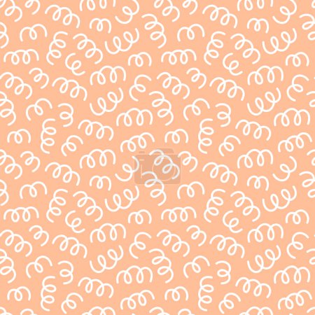 Photo for Vector abstract monochrome seamless pattern with springs. Trendy color of 2024 Peach Fuzz - Royalty Free Image