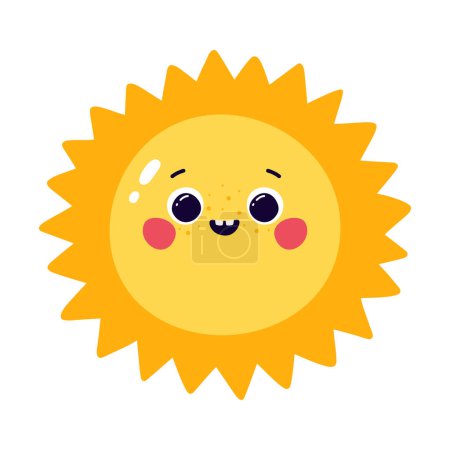 Photo for Cute sun character vector illustration isolated on white backgroundbackground - Royalty Free Image