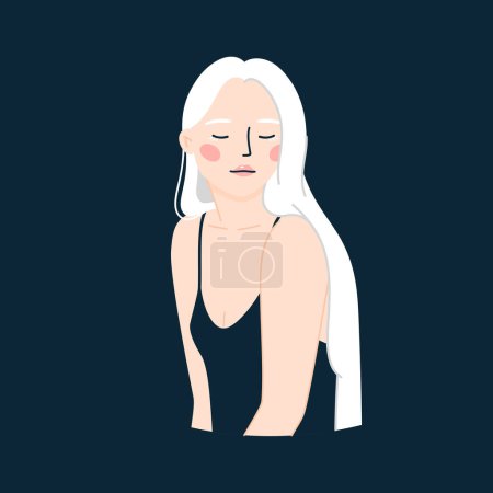 Photo for Vector illustration portrait of a beautiful albino girl. The concept of accepting yourself and your body. Body positivity. - Royalty Free Image