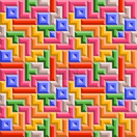 Photo for Seamless pattern with puzzle elements of the game Tetris - Royalty Free Image