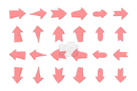 Photo for Vector set of illustrations of arrow stickers of different shapes isolated on a white background - Royalty Free Image