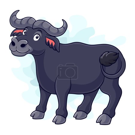 Illustration for Cartoon funny buffalo isolated on white background - Royalty Free Image