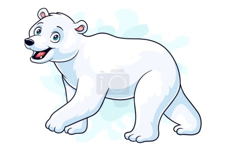 Téléchargez les illustrations : Dessin animé drôle ours polaire dessin animé isolé sur fond blanc - en licence libre de droit