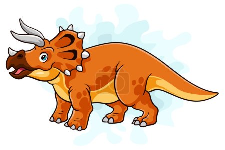 Illustration for Cartoon funny Triceratops isolated on white background - Royalty Free Image