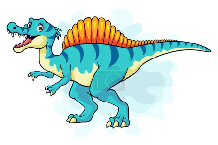Ilustración de Dibujos animados divertido spinosaurus aislado sobre fondo blanco - Imagen libre de derechos