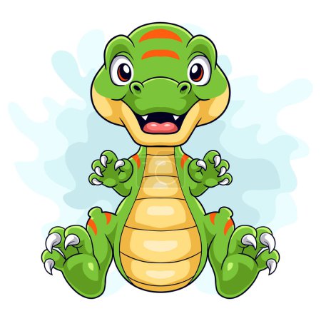 Illustration for Cartoon funny dinosaur on white background - Royalty Free Image