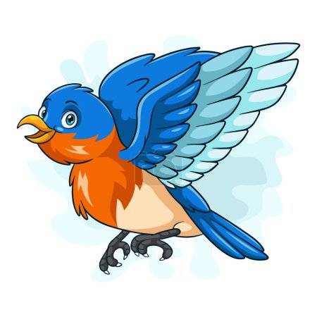 Illustration for Cartoon little blue bird on white background - Royalty Free Image