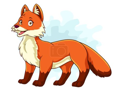 Illustration for Cartoon fox isolated on white background - Royalty Free Image