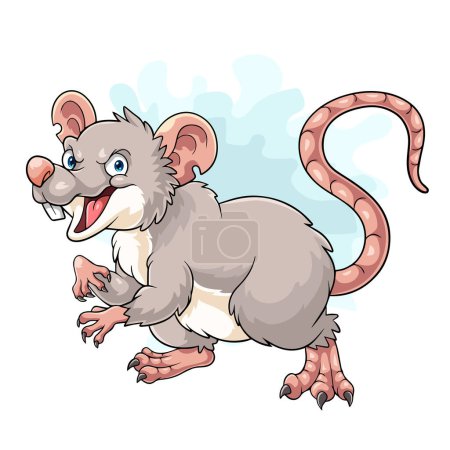 Ilustración de Rata de dibujos animados con expresión enojada - Imagen libre de derechos