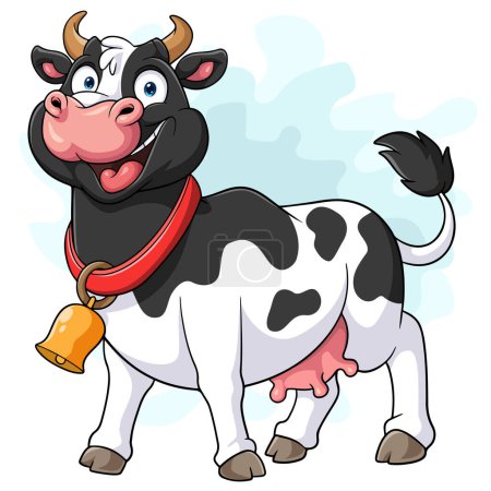 Cartoon vache isolée sur fond blanc