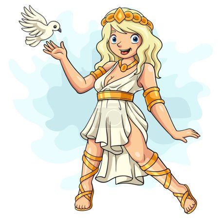Illustration for Cartoon Aphrodite on white background - Royalty Free Image