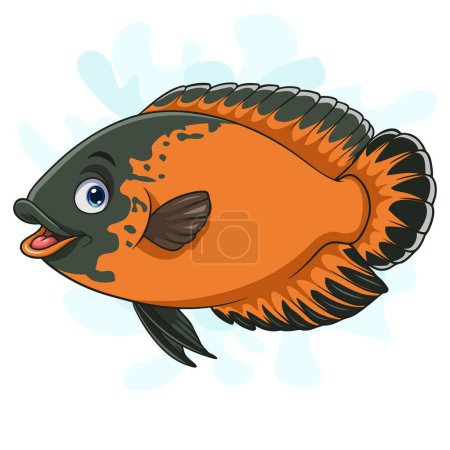 Illustration for Cartoon Oscar paris fish on white background - Royalty Free Image