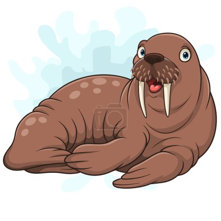 Cartoon walrus on white background