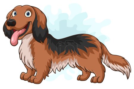 Téléchargez les illustrations : Dessin animé drôle chien de teckel pur - en licence libre de droit