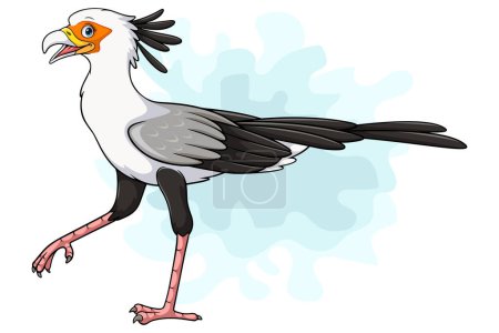 Illustration for Cartoon Secretary bird on white background - Royalty Free Image