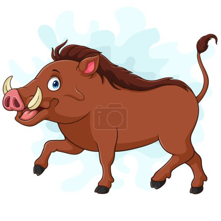 Illustration for Cartoon warthog isolated on white background - Royalty Free Image