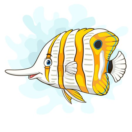 Téléchargez les illustrations : Cartoon poisson papillon bagué de cuivre - en licence libre de droit