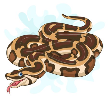 Cartoon burmesische Python auf weißem Hintergrund