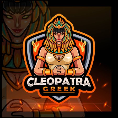 La mascota de Cleopatra. diseño del logo de esport