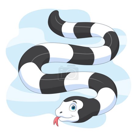 dessin animé serpent de mer sur fond blanc