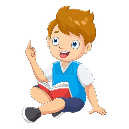 Illustration for Cartoon little boy having a good idea - Royalty Free Image