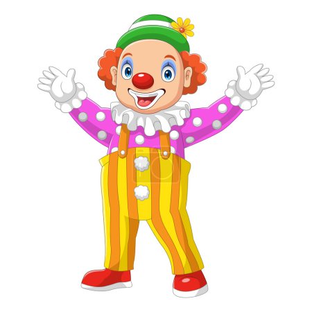 Cartoon glücklicher Clown auf weißem Hintergrund
