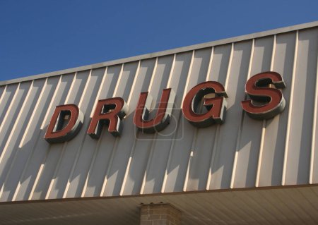 Photo for Vintage Drugs Sign on Outside of Retail Store - Royalty Free Image