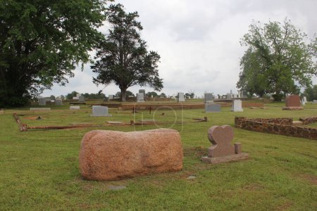 Historic Cemetery Located in Troup Texas on Cloudy Afternoon