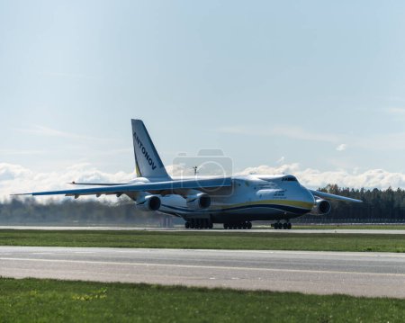 Photo for AN 124, Ruslan, Antonov Aircraft is a large, strategic airlift, four-engined aircraft at Tallinn Airport. High quality photo - Royalty Free Image