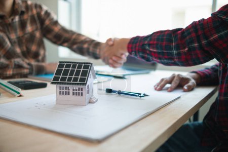 team of engineers and designers has come together to design an energy saving home or green energy home that uses natural energy such as wind turbines and solar cells to generate electricity for home.