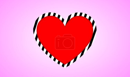 Illustration for Heart logo with zebra pattern frame. - Royalty Free Image