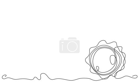 Illustration for One continuous line drawing of an egg. Minimal background with line art oocyte. Vector illustration - Royalty Free Image