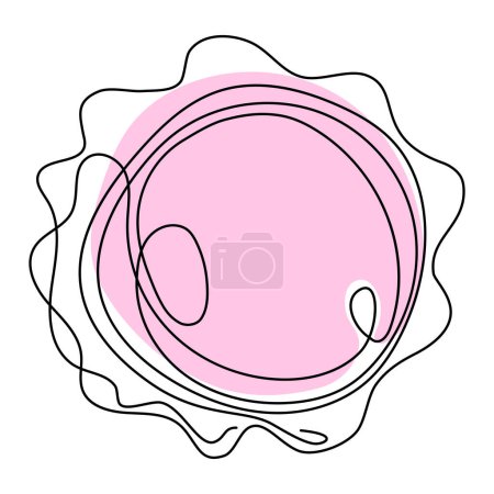 Illustration for One continuous line drawing of an egg. Line art oocyte. The concept of womens health, ovum donation. Vector illustration - Royalty Free Image