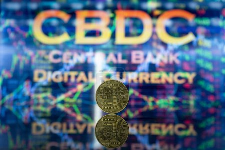 Téléchargez les photos : Monnaie numérique de la banque centrale. CBDC est l'argent numérique de nouvelle génération. Photo de haute qualité - en image libre de droit