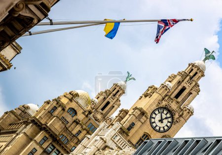 Photo for View of waterfront in Liverpool, a city and metropolitan borough in North West England, UK - Royalty Free Image