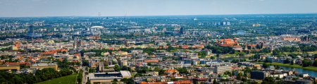 Photo for Aerial view of Krakow, a southern Poland city on the Vistula River in Lesser Poland Voivodeship, Europe - Royalty Free Image