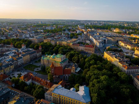 Photo for Aerial view of old town of Krakow in Poland, Europe - Royalty Free Image