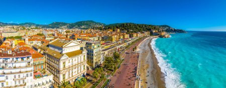 Photo for Aerial view of Nice, Nice, the capital of the Alpes-Maritimes department on the French Riviera - Royalty Free Image