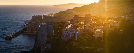 Photo for Sunset view of Monaco, a sovereign city-state on the French Riviera, in Western Europe, on the Mediterranean Sea - Royalty Free Image