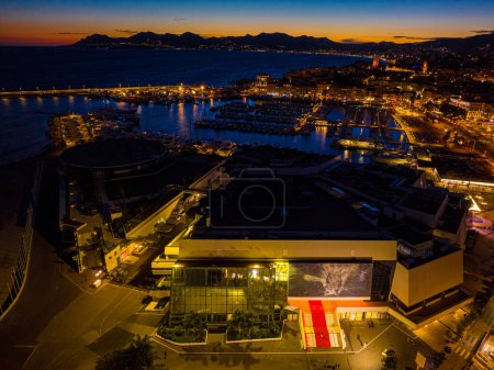 Photo for Night view of Cannes, a resort town on the French Riviera, is famed for its international film festival, France - Royalty Free Image